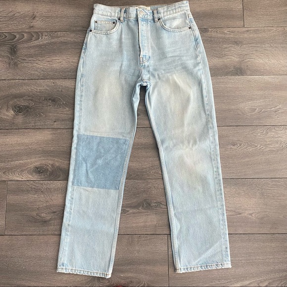 Reformation Cynthia Patch Tahoe Straight Leg Jeans - Picture 2 of 5